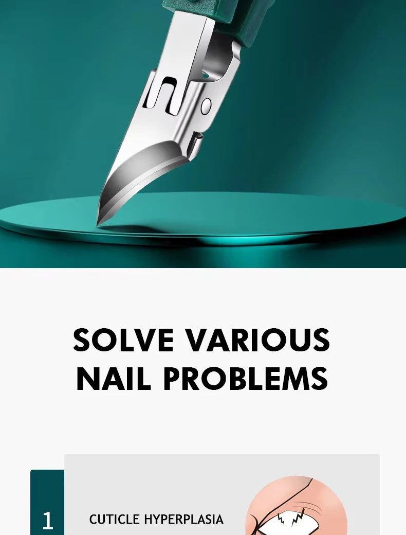 New Pointed-Nose, Beveled, Original Large-Opening Nail Clippers, Pointed-Nose Nail Cutters, Nail Trimmers, Household Pedicure Kn