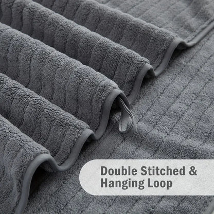 8 Pcs Bath Towel Set - 4 Washcloths, 2 Face Towels & 2 Bath Towels - Absorbent & Quick Dry, Ideal for Bathroom, Gym & Hotel Use