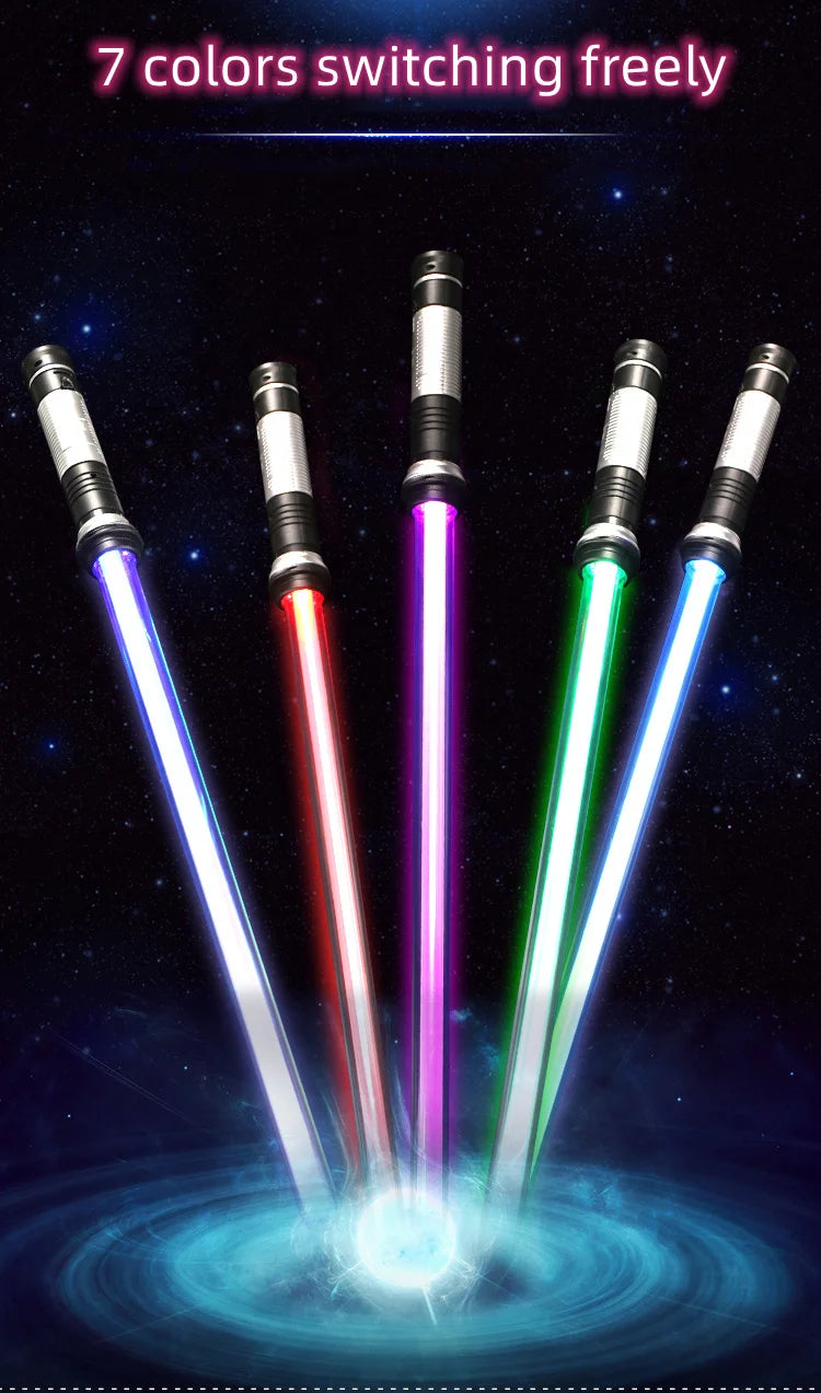 Lightsaber 2 In 1 RGB Adjustable Light Saber Toys Children Double Switch Sword Toys For Boys Luminous Gifts Light Saber
