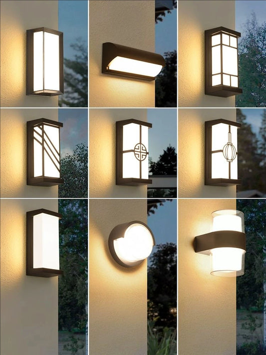 LED Vägglampa Utomhus IP65 – 20W, Varmvit/Kallvit/Naturvit, Med/Utan Radarsensor, 4 Stilar, AC110–265V