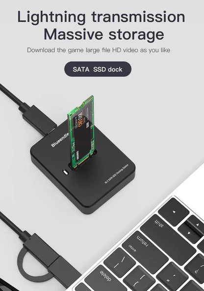 External SSD Hard Disk M.2 SSD Enclosure 10G Reading Writing Speed SSD Case For M.2 NVME SATA SSD Docking Station Plug and play