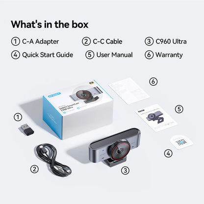 Webcam 4K Ultra HD with 1/1.5"Large Sensor & Metal Body,PC Accessories USB Camera for Online Meetings/Streaming/Content Creation