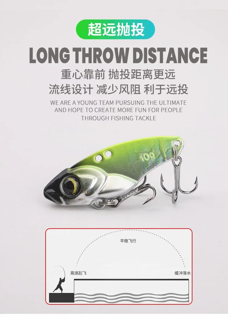 NEW 1PC Metal VIB Fishing Lures 5g 7g 10g 15g Metal Jig Crankbait Wobbler Vibration Baits Pesca Tackle for Trout Bass Pike Perch