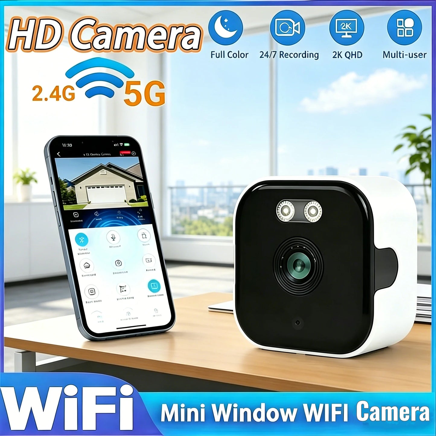 4K WiFi Camera Safety Monitor Mini 1080P HD Camcorders Indoors Night Version Video Intelligent Security Protection Camera