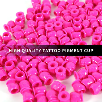 50/100/200pcs Plastic Disposable Tattoo Ink Cups With Base Pigment Clear Holder Container Cap Tattoo Accessory Permanent Makeup