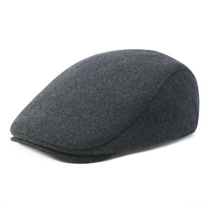 FEINION Men's Herringbone Flat Ivy Newsboy Hat Wool Blend Gatsby Cabbie Cap Winter Outdoor Hunting Cap