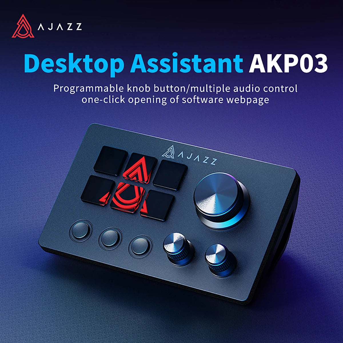 AJAZZ AKP03 Desktop Control Panel, Programmable Keypad for Stock Trading Live Streaming Audio Mixing, Shortcut Controller