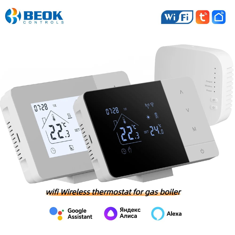 Beok smart Wi-Fi-termostat med Tuya-stöd, svart eller vit