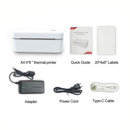 Marklife X4 Termisk Etikettskrivare – 4x6" Fraktetiketter Bluetooth Automatisk Igenkänning 110mm Vit Svart EU US UK 2026
