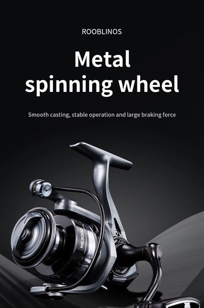 ROOBLINOS ME Spinningrulle – Jämn & Smidig Metallrulle Hav & Sötvatten, Storlek 2000–7000
