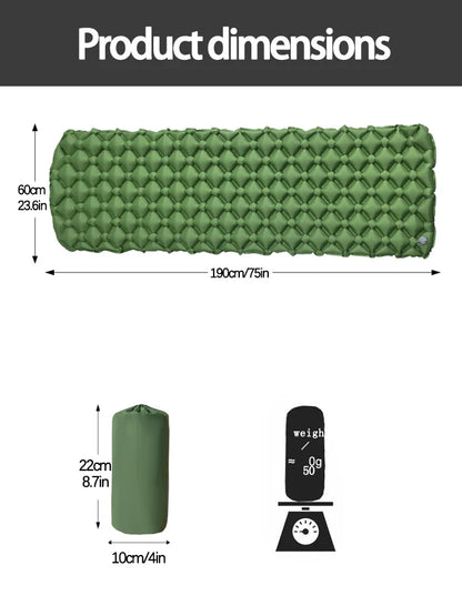 Uppblåsbar Campingmadrass LT-01 – Inbyggd Pump, TPU-Nylon, Hopfällbar, 4 Färger