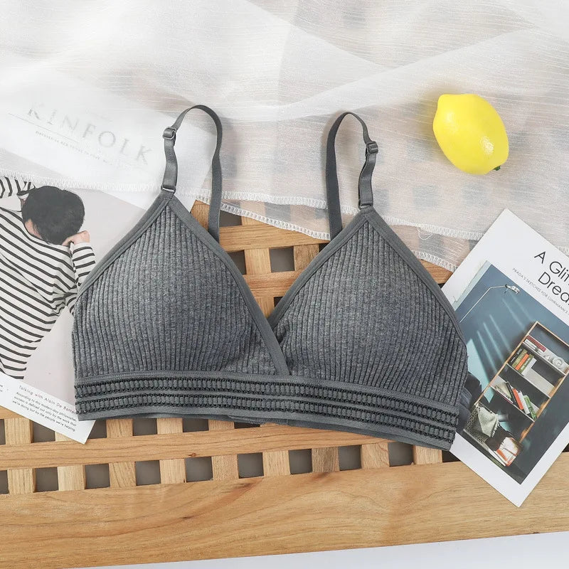 Back Lingerie Wholesale Ladies Autumn Soft Thin Cup Breathable Student Small Chest No Underwire Breast Pad Bra
