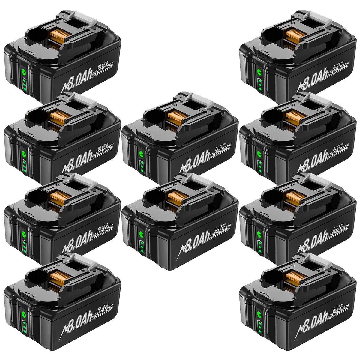 Ersättningsbatteri 18V 8000mAh för Makita BL1830 med laddare