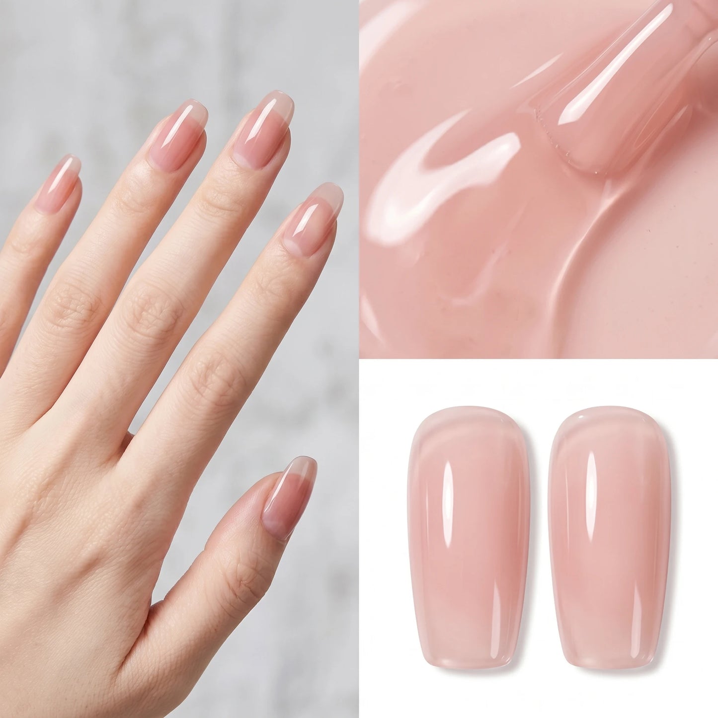 Hassleless #05 Nude Pink Gel Nail Polish 15ml, UV/LED Cured, Soak-Off, Glossy Finish, Natural Sheer Color for Daily Manicure