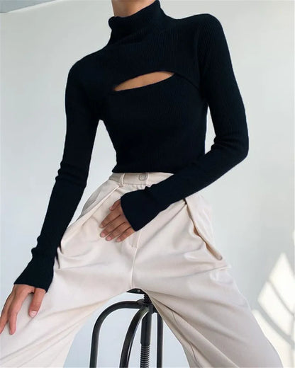 Cross-border foreign trade new autumn and winter bra long sleeve knit hoodie women's Europe and the United States single top