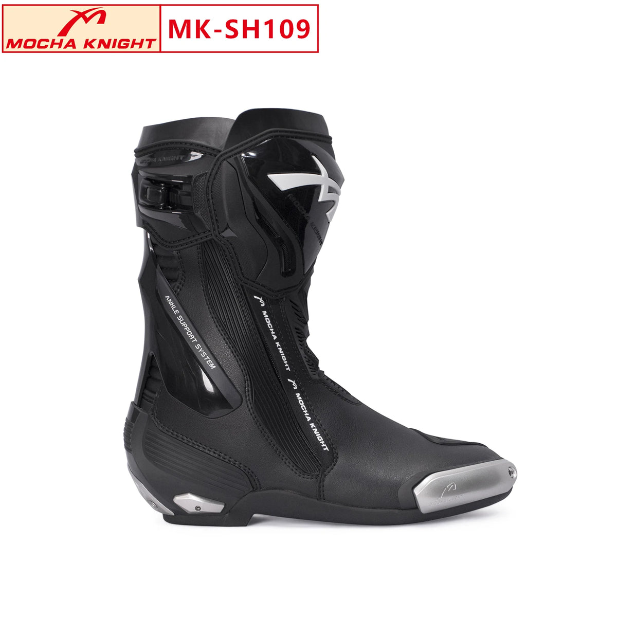 MOCHA KNIGHT SH109 Motorcykel racingkängor CE-certifierade ventilerade vattentäta dubbellagers banstövlar för dam och her