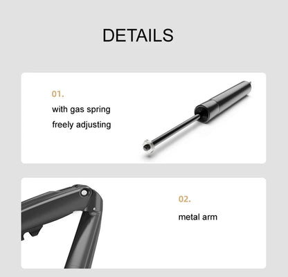 NB F80 + FP-2 Full Motion 360 Rotate Pivot 2-9kg Gas Spring Arm 10'-17' Laptop Tray Desktop Stand Clamp 10-90mm Grommet Hole
