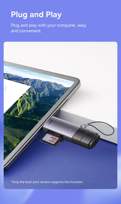 USB 3.0-kortläsare för SD och microSD – USB-A/USB-C