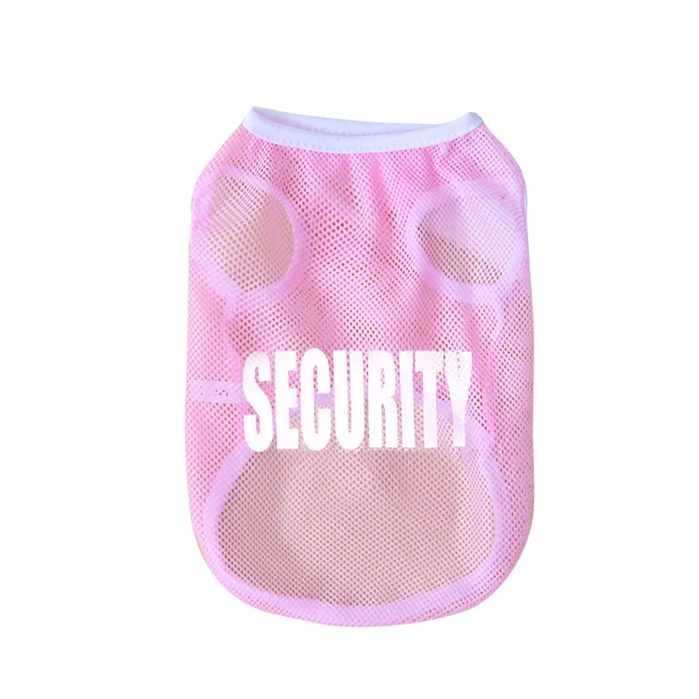 Cat and Dog Universal Summer Clothes Mesh Breathable Letter Printing Thin Size Large Dog Tank Top Golden Bears