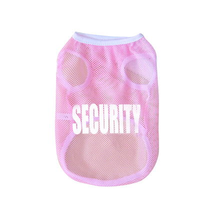 Cat and Dog Universal Summer Clothes Mesh Breathable Letter Printing Thin Size Large Dog Tank Top Golden Bears