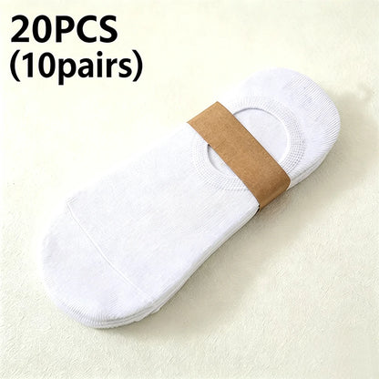 Wholesale 20PCS(10pairs) Pack Male Anti-slip Hidden Foot Socks, Thin Breathable Invisible Liner Socks, Multi Color No Show Socks