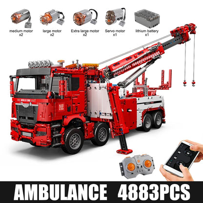 Mould King 17028 Teknisk Brandbil APP & RC Motoriserad Byggsats