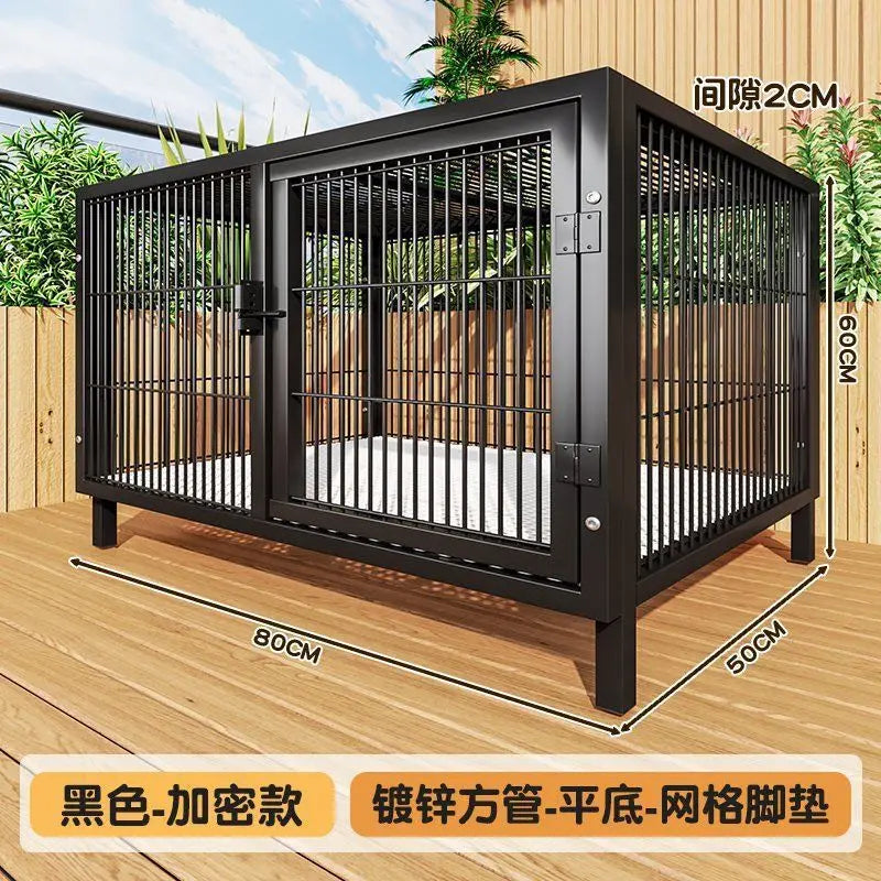 Large Heavy Duty Dog Crate for Large Medium Dogs Indoor Outdoor Portable Foldable Metal Wire Kennel with Tray for Labrador