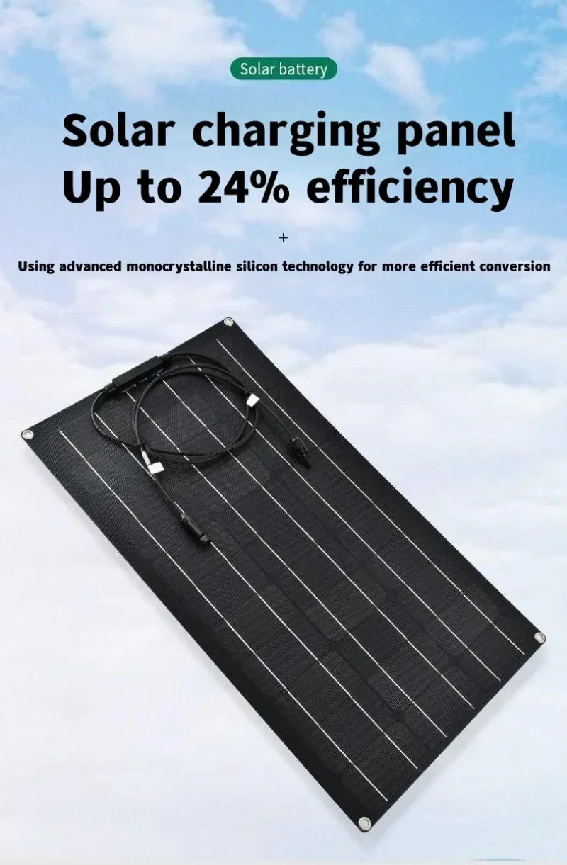 Semi-Flexibel ETFE Solpanel 500W–2000W – Lättviktig 18V/36V för Husbil Båt Camping Tak, 1–4 Paneler