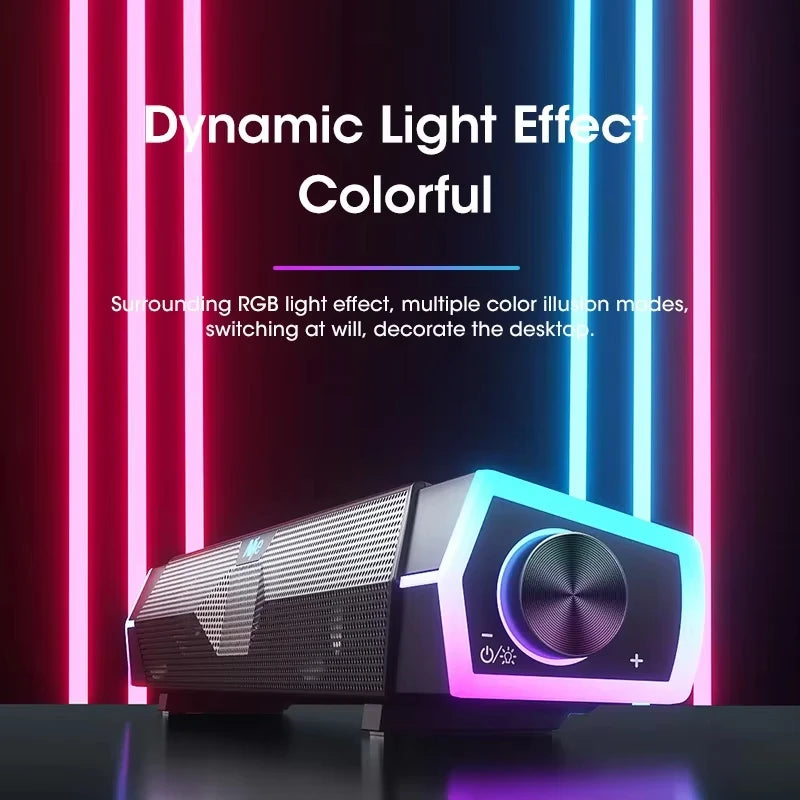 Bluetooth Computer Sound Bar Speaker 4D Surround Sound Subwoofer Wired Wireless RGB Home Audio For TV PC