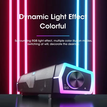 Bluetooth Computer Sound Bar Speaker 4D Surround Sound Subwoofer Wired Wireless RGB Home Audio For TV PC