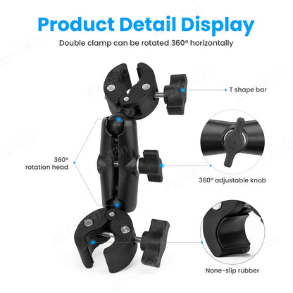 For Insta 360 X5 X4 X3 GO 3S Motorcycle Bicycle Clip Bracket for GoPro 13 12 11 DJI Action 6 Bike Selfie Stick Camera Accessory