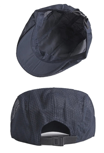 Summer Beret Hats for Man Forward Cap Women Hollow Mesh Breathable Flat Peaked Caps Fashionable Outdoor Cap Adjustable