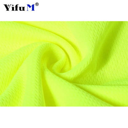 DIY Logo Outdoor Sports Fluorescent High Visibility Safety Work Shirt Breathable Work T Shirt Reflective Vest T-shirt Quick Dry