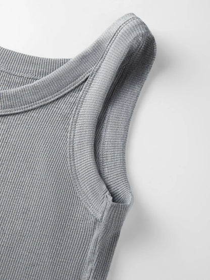 Dam Ribbed 100% Bomull Linne – Ärmlös O-ringning Bodycon Mjuk Andningsbar Sommar, 1/2/3-pack S–XXXL