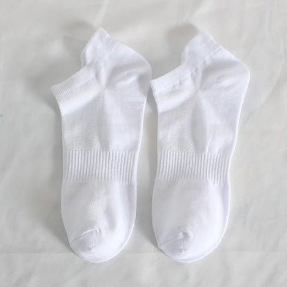 10 Pairs 100% Cotton Men Socks Summer Thin Breathable Socks High Quality No Show Boat Socks Black White Gray Short For Students
