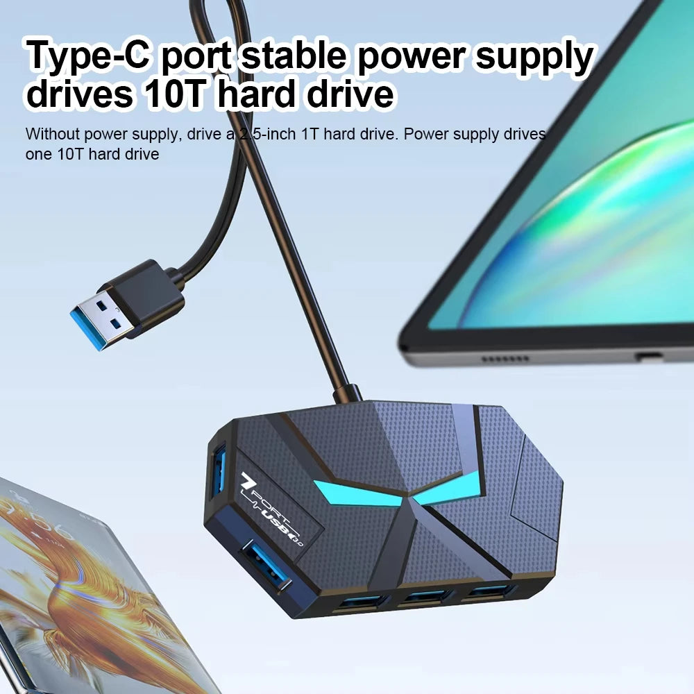 USB 3.0-hubb med 4 eller 7 portar – 0,6 eller 1,2 m