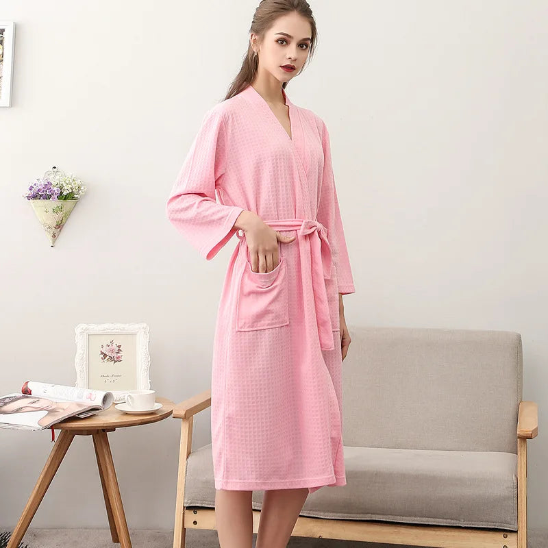 Unisex Kimono Badrock Lång – Lätt Mjuk Sommar & Höst Loungewear, 17 Färger M–3XL