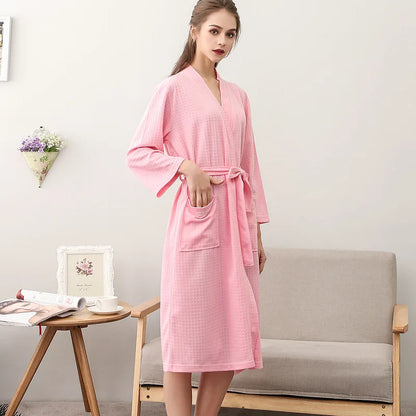 Unisex Kimono Badrock Lång – Lätt Mjuk Sommar & Höst Loungewear, 17 Färger M–3XL