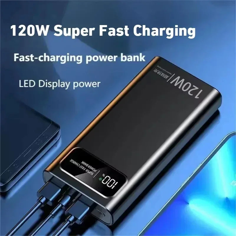 Lenovo 120W 200000mAh Power Bank Fast Charge Large Capacity External Battery CCC Mobile Power For Iphone Samsung Xiaomi NEW