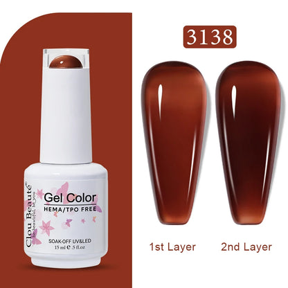 Clou Beaute Transparent French Gel Polish Translucent Nude Pink Red Jelly Glass Milky White Varnish Rainbow Color Nail Art