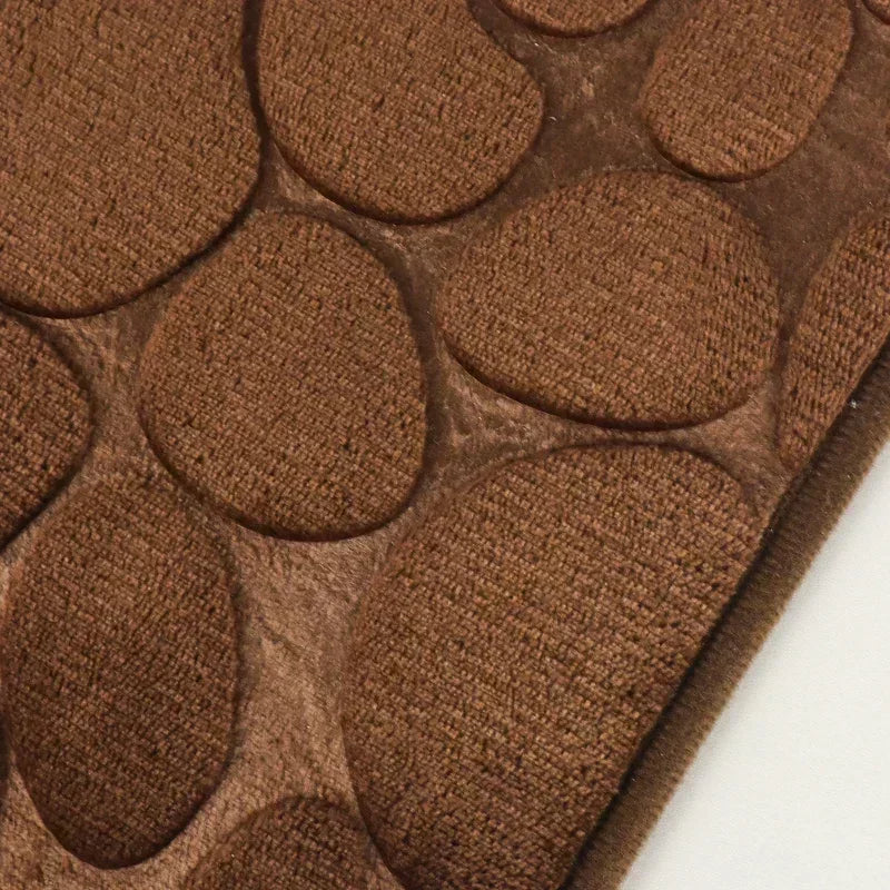 80x80cm New L-shaped Bath Mat Cobblestone Memory Foam Super Absorbent Non-Slip Corner Mat for Bathroom Shower Toilet Home Decor
