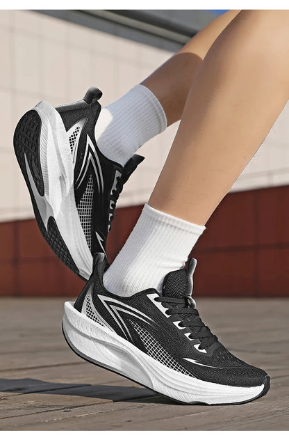 Lightweight Men's Running Sneakers Carbon Board Speciality Marathon Men Sports Breathable Walking Athletic Nonskid Sneakers Man