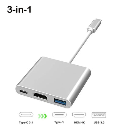 USB-C 3-i-1-hubb med HDMI, USB 3.0 och PD