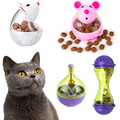 Godisleksak för katt i plast – interaktiv foderboll utan batterier