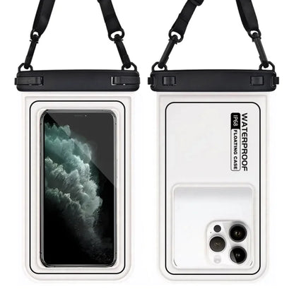 Flytande Vattentätt Mobilfodral med Crossbody-rem – Dubbelhake, Touchkänslig, 10 Färger, upp till 6,9"