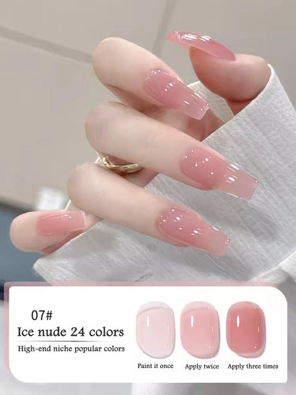1-30pcs PSK Nude Pink Color Nail Art Ice Transparent Bare Color Nail Enamel 2026 New Net Red Popular White Gel Nail Polish