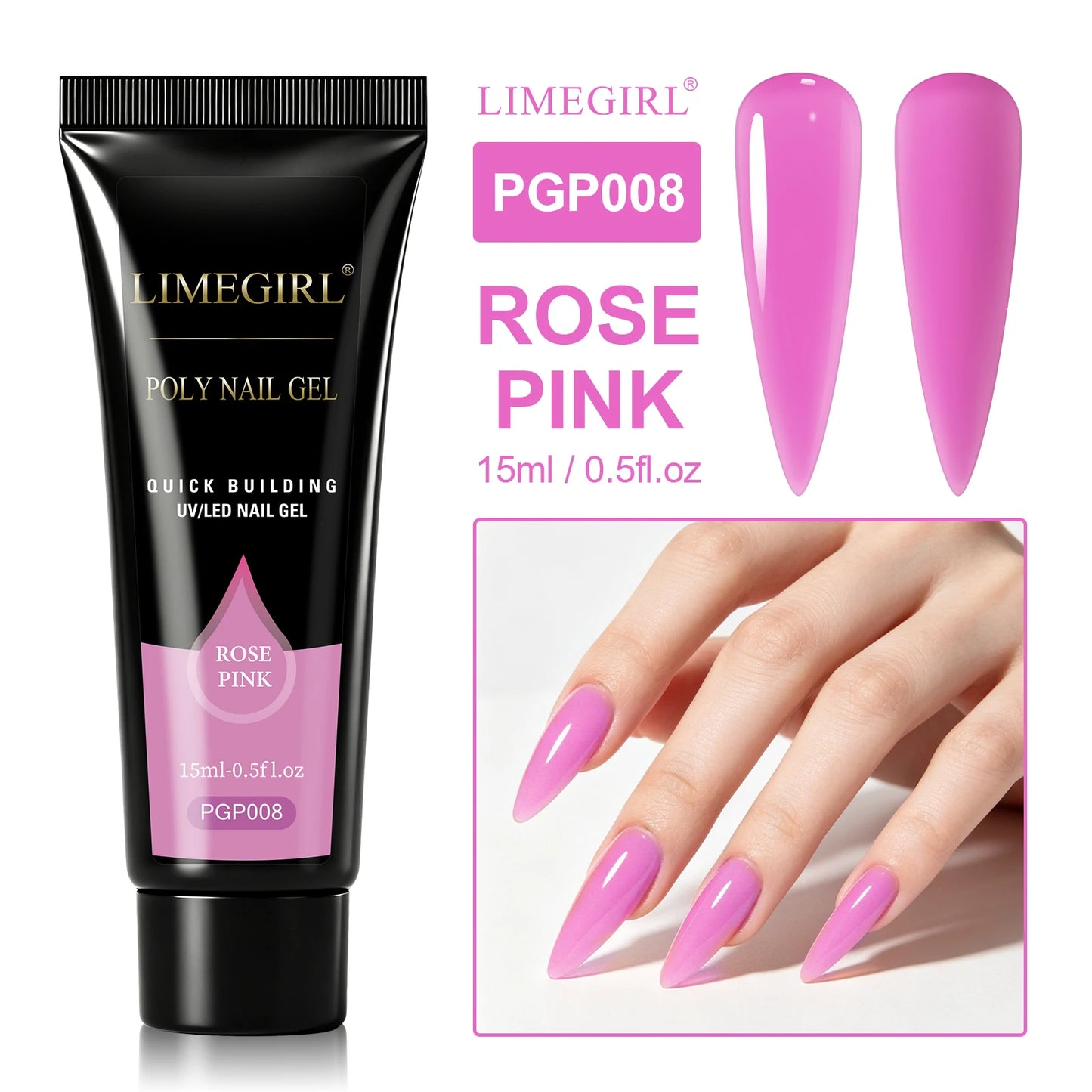 LIMEGIRL 25Colors Poly Extension Nail Gel For Nails Art Acrylic Manicure Design UV Varnishes Semi Permanent Quick Extension Gel