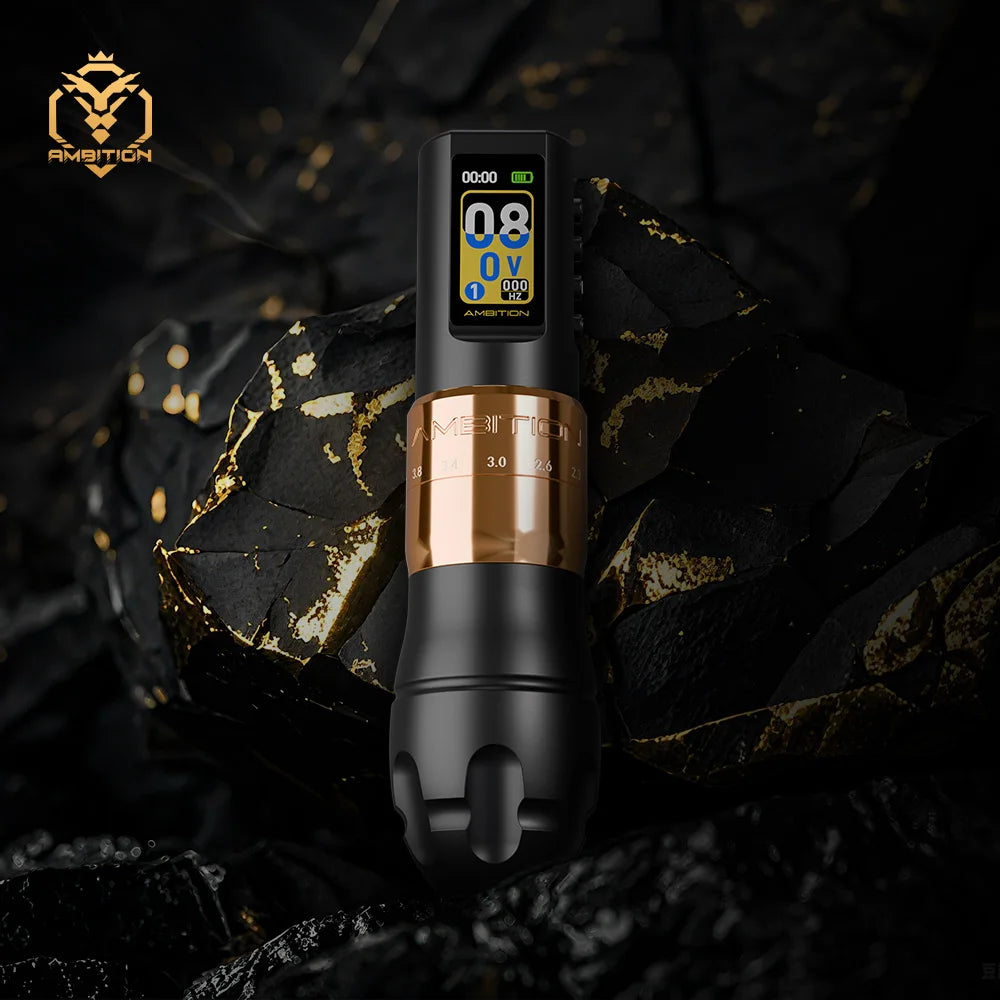 Ambition C3 Professional Wireless Tattoo Machine Pen 7 Adjustable Stroke 2.0-4.2mm Coreless Motor Body Makeup For Tattoo Artists