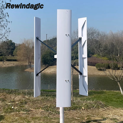 Vertikal Vindturbin 5kW/15kW/20kW 12V–220V – Permanent Magnet Generator Hushåll Camping Off-Grid, 5 Systemkonfigurationer