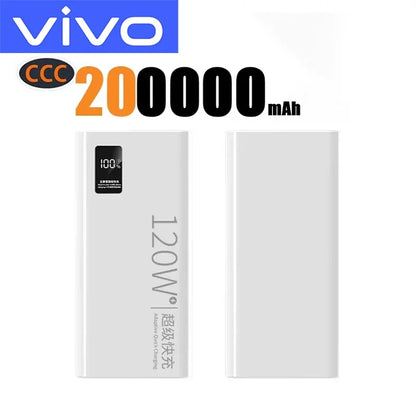 VIVO 500000mAh Power Bank 120W Super Fast Charging Portable LED Digital Display External Power Bank for iPhone Samsung 2026New